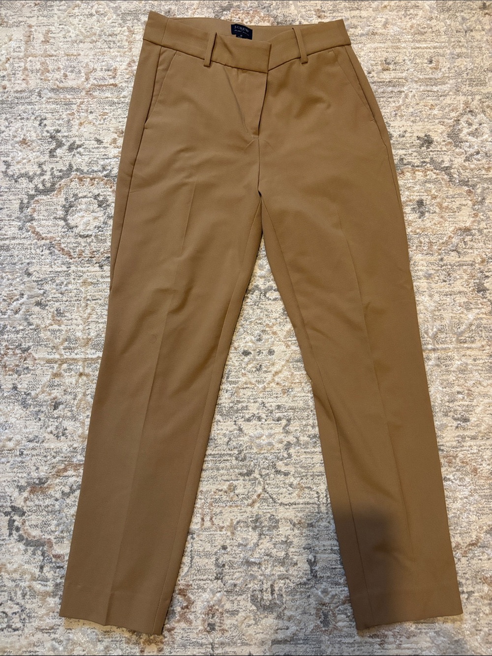 J. Crew Women's Cropped Tailored Pants in Camel Brown